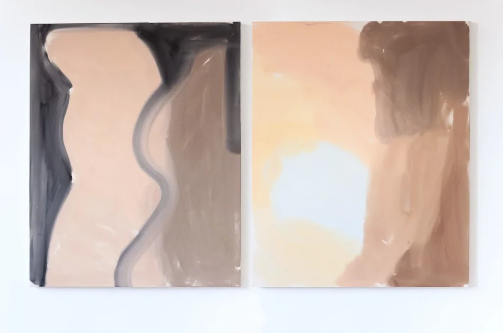 Beth Shapeero, Bodies and May, 2025, mixed paint on canvas