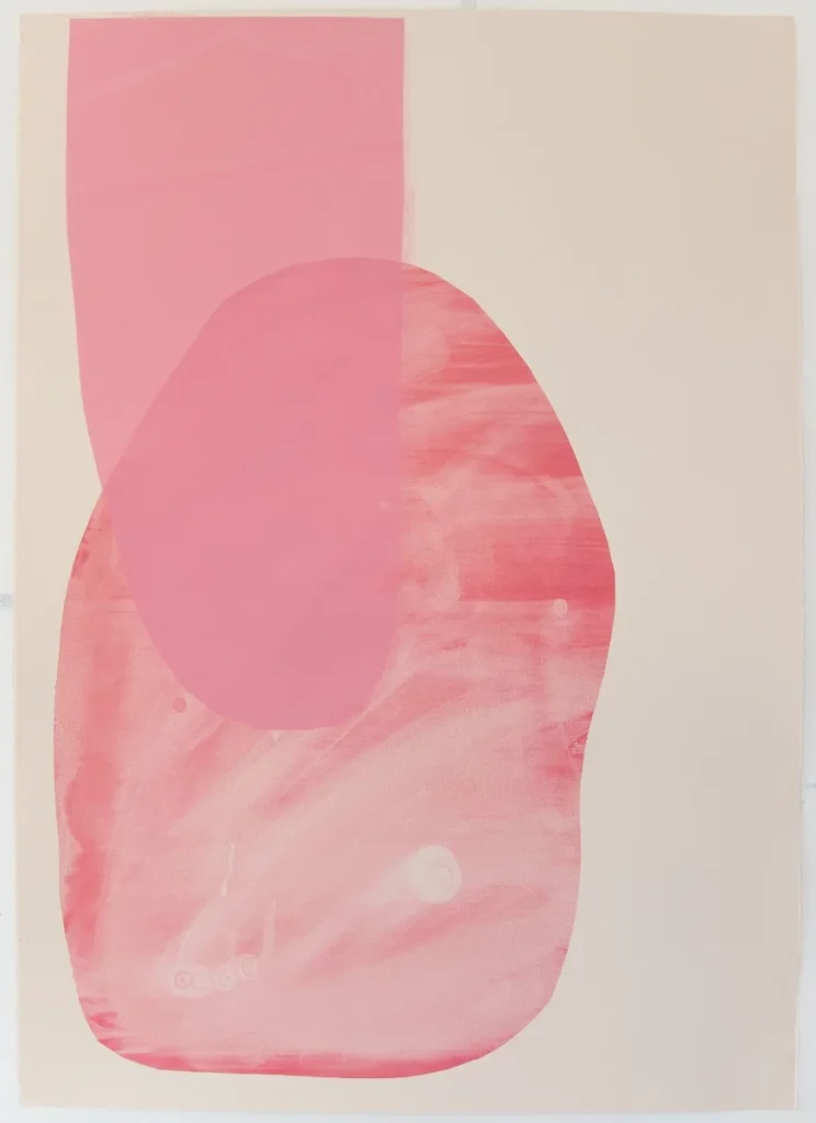 Beth Shapeero, Fingers in Pink, 2025, silkscreen monotype