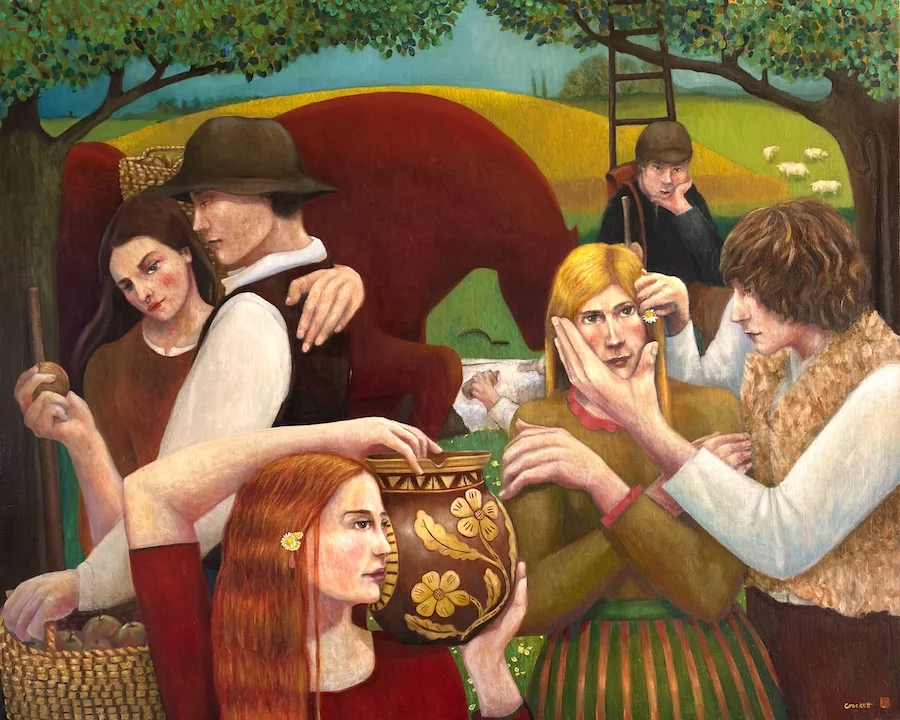 Sophie Crockett, Harvest Festival, oil on canvas, £4,850, artdog london.