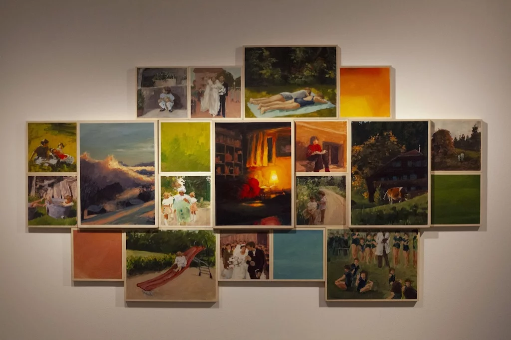 Laura Pittam, Le Mal Du Pays (homesickness), 2024, Acrylic Painton Wooden Board, Installation at Logan Art GalleryAffordable Art Fair Brisbane 2025 | Discover: Young Talent 
