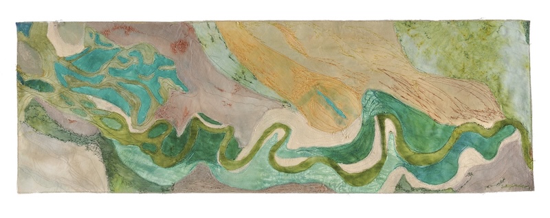Colourful, abstract textile piece of ord river 