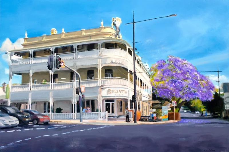 Will Turner, Regatta Hotel, 2024, Oil on Canvas, 76x51cm, $2,000Discover: Young Talent, Affordable Art Fair Brisbane 2025