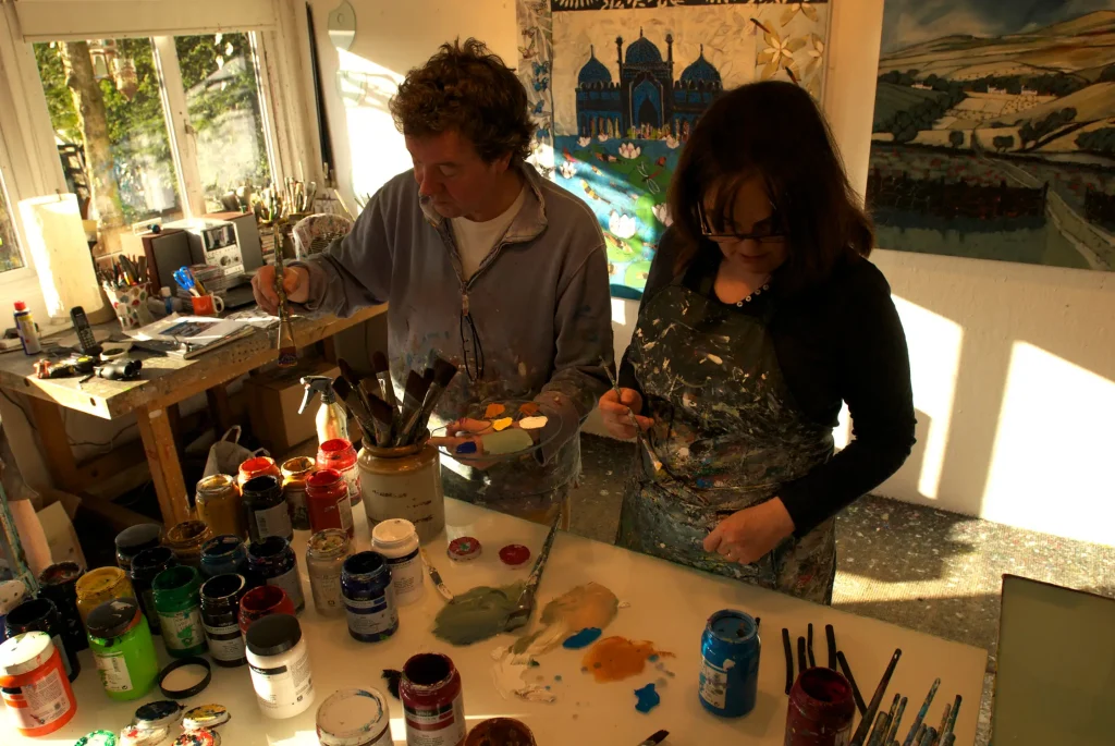 Relton Marine in the studio. Programme artists for Affordable Art Fair Battersea Spring, 4 - 8 March.